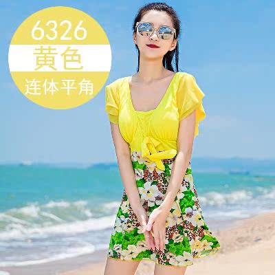 奢华泳衣 女大胸小胸钢托聚拢显瘦温泉连体泳装 加大码短袖遮臂