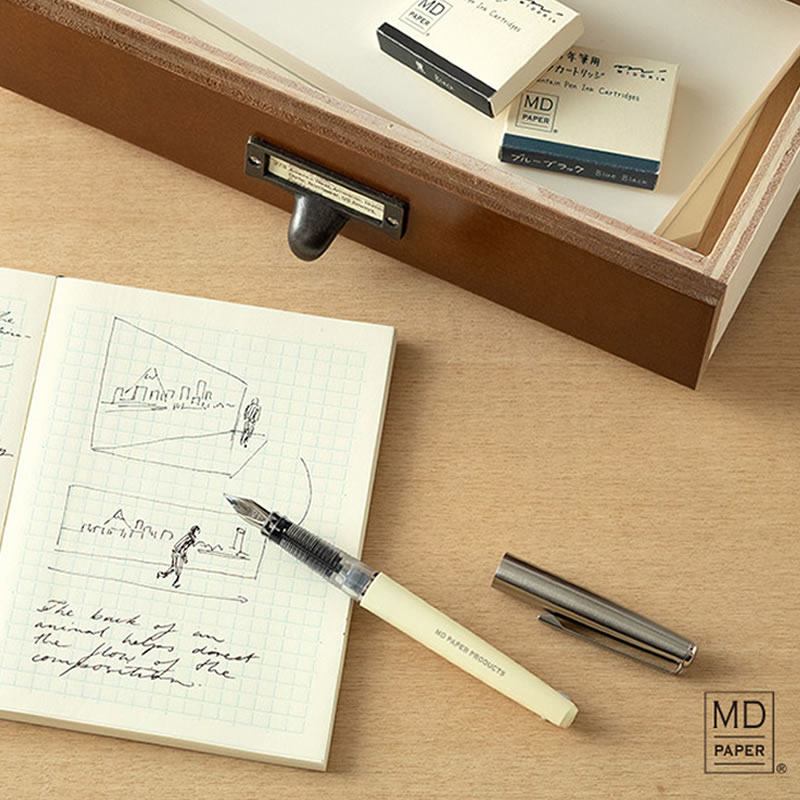 midori md钢笔余白用笔透明便携简约礼物书写练字0.5mmm中字 进口