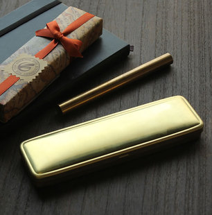 正品 日本TN 商务送礼用高级文具 BRASS黄铜制复古笔盒文具盒 TRC