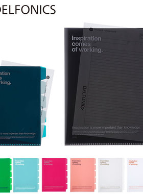 日本DELFONICS五层分类文件夹索引彩色半透明资料文件收纳夹A4 A5