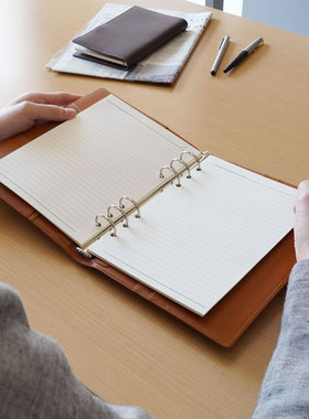 日本Davinci达芬奇6孔活页内芯A5尺寸空白横线方格巴川纸内页本芯