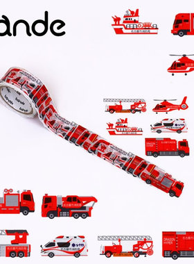 日本bande名古屋消防车造型贴纸交通工具儿童奖励贴153枚装现货