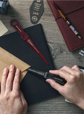 HIGHTIDE penco彩色复古塑料拆信刀信封刀裁纸欧式创意开信刀可挂