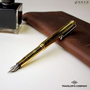 细字F尖商务收藏书写用 brass黄铜复古迷你钢笔宝珠笔 日本TN TRC