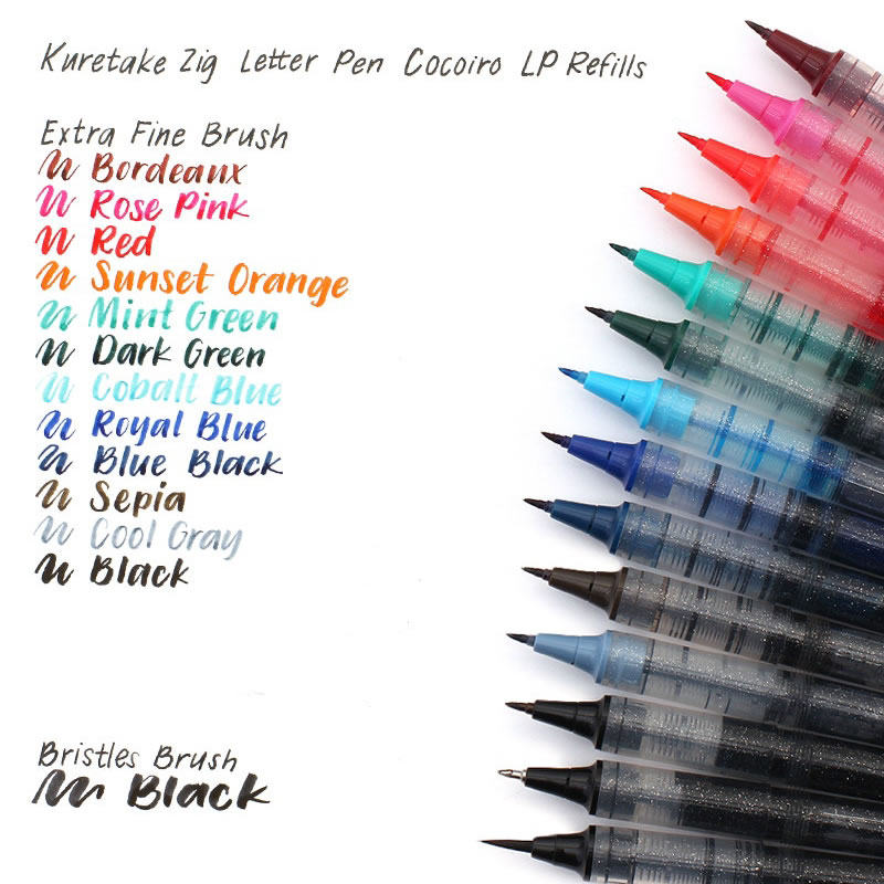 日本吴竹ZIG 秀丽笔书信用水性笔用墨水管细字软勾线美文字笔16色,文具电教/文化用品/商务用品,水彩笔,淘宝优惠券,粉丝福利购,淘宝优惠卷