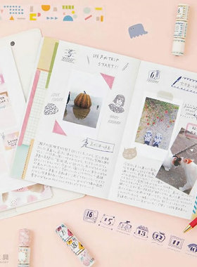 MARKS 可书写数字和纸胶带贴纸3卷便携套装手帐装饰用 不是闷推荐