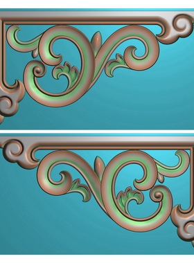 1402角花浮雕精雕JDP灰度BMP格式木雕石雕图