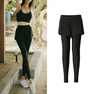 女夏保守防走光单独潜水裤 黑色高腰防晒泳裤 长裤 泳衣2023新款