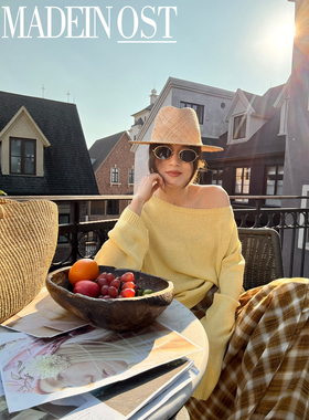 MADEIN OST-26年早春26年早春首发慵懒氛围可斜肩针织衫S8913