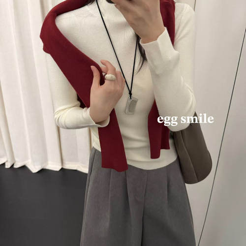 eggsmile软糯半高领针织衫打底