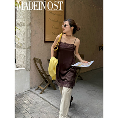 MADEIN OST-2026年早春时尚复古浪漫蕾丝拼接侧开衩吊带背心91011