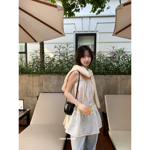 IMISS-春季上新韩国气质木耳边拼接吊带叠穿连衣裙女R70982