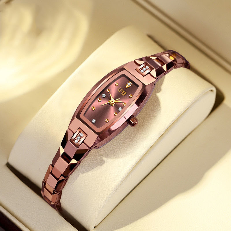 正品新款全自动女士手表高端钨钢玫瑰金手链防水女生手表机械品牌