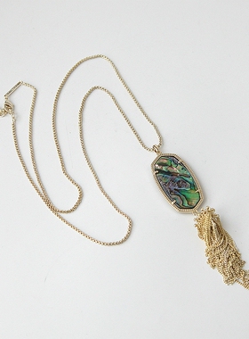 包邮欧美风格kendra Rayne 浅金鲍鱼贝项链中长项链可调节项链