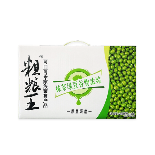 可口可乐粗粮王抹茶绿豆谷物浓浆礼盒代餐饮料250ml*16盒原中绿