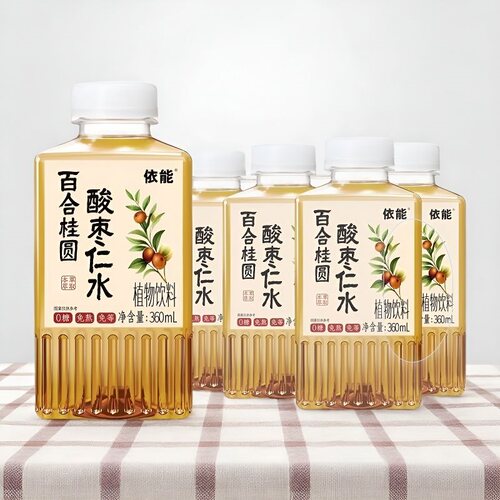 依能百合桂圆酸枣仁水植物饮料食药同源0糖0卡0脂饮品360ml*6瓶装