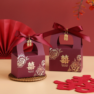 2025新款糖盒结婚喜糖盒高级感婚礼订婚喜糖盒子喜宴糖果袋子礼盒