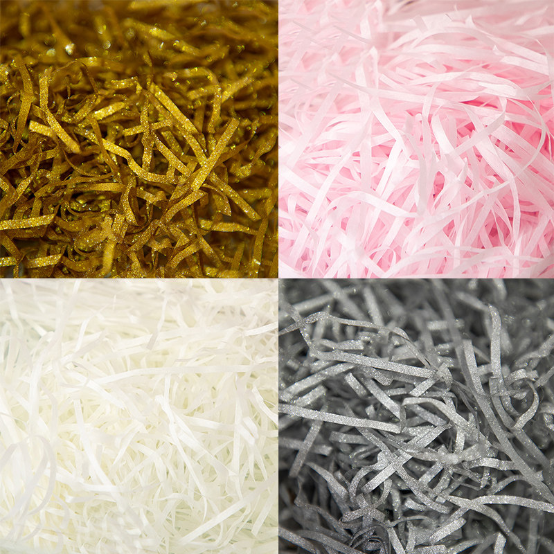 婚礼彩色金葱碎纸丝拉菲草填充物手工皂结婚喜糖盒子礼品包装配件