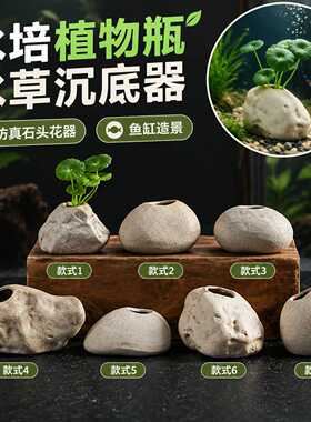 水草沉底盆花瓶鱼缸水草定植环陶瓷种植杯草缸养草环种植固定底座