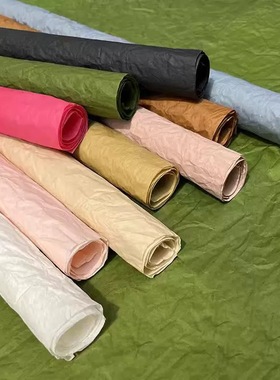 雪奈蓬蓬手揉纸褶皱纹理花束包装纸鲜花防水肌理石纹花艺包花材料