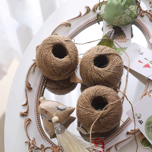 麻绳复古打包绳ins照片墙信封装饰绳diy手工棕色绳子花艺烘焙绑带