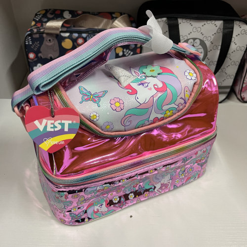 VEST新款可爱卡通便当包加厚保温饭盒袋小学生卡通午餐包手提防水
