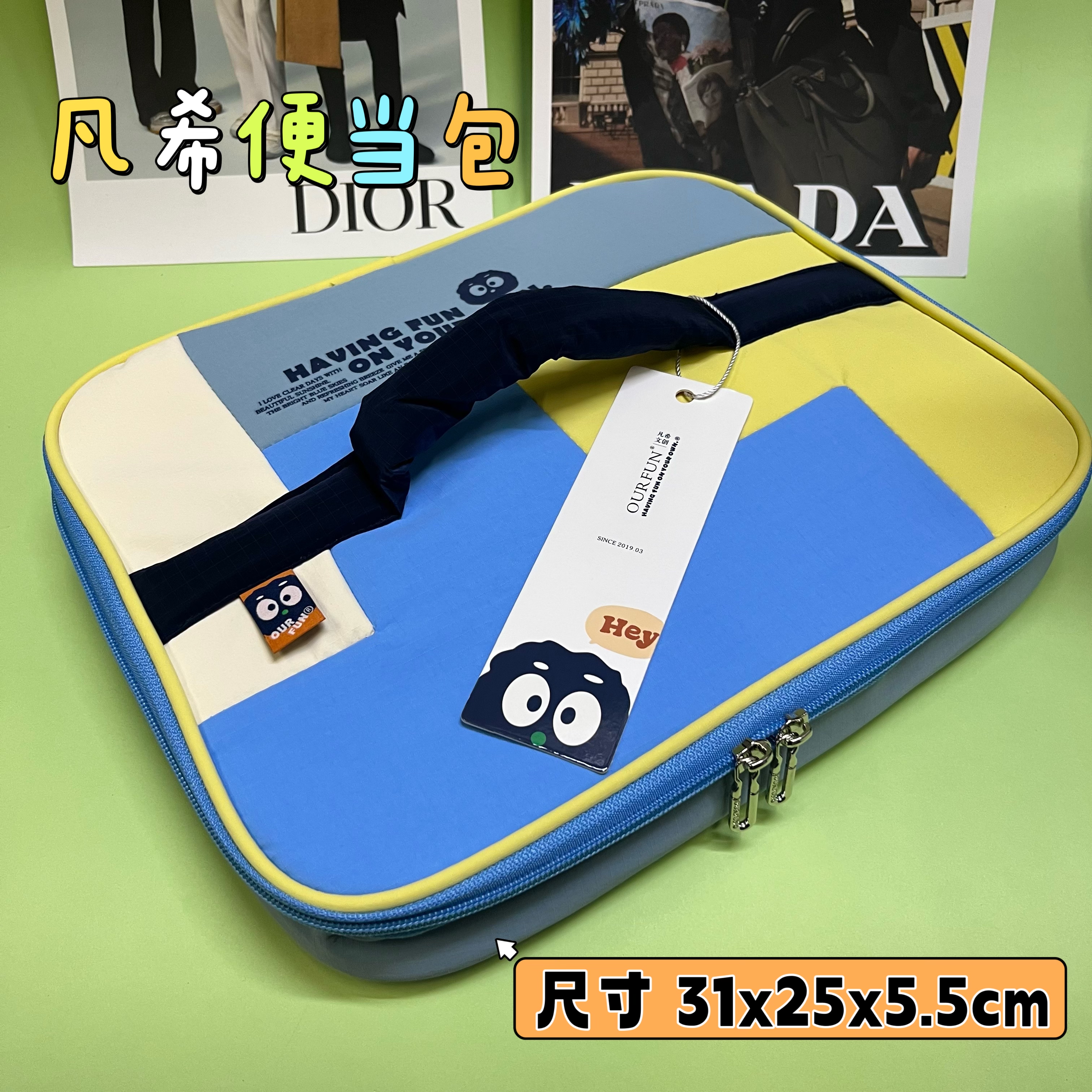 凡希新款大容量饭盒包手拎加大便当包高颜值保温加大放5格餐包