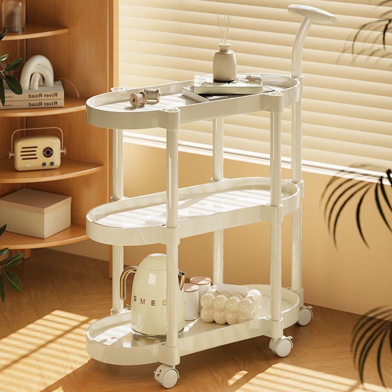 可移动边几小推车茶几带轮创意奶油风客厅沙发边桌餐车零食置物架