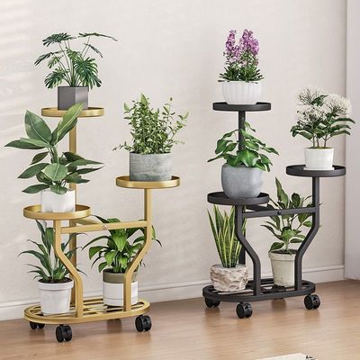 花架子客厅落地式可移动阳台植物置物架铁艺多层室内多肉花盆托架