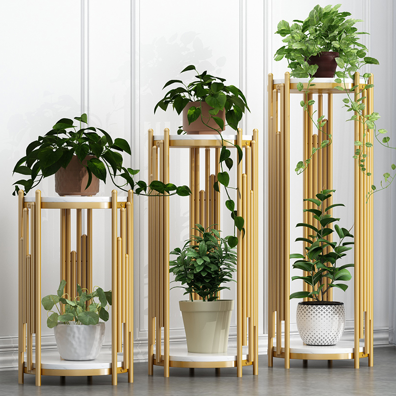 轻奢金色铁艺欧式风格花架