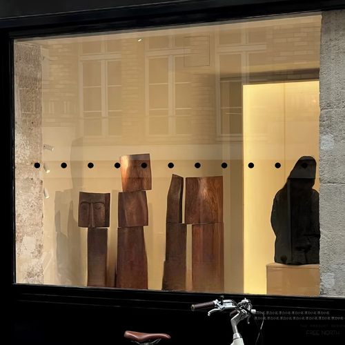 简约玻璃防撞腰线贴小圆点2cm 橱窗玻璃防撞 店铺玻璃门装饰贴纸