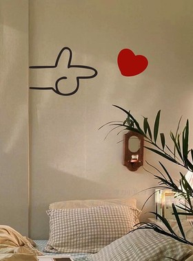 发射心biu 有趣图案卧室客厅柜子店铺玻璃门橱窗镜子装饰墙面贴纸