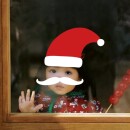 圣诞帽胡子店铺趣味自拍照镜子贴纸 饰贴纸 新年橱窗玻璃门窗装