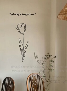 郁金香花朵ins风玻璃橱窗贴纸