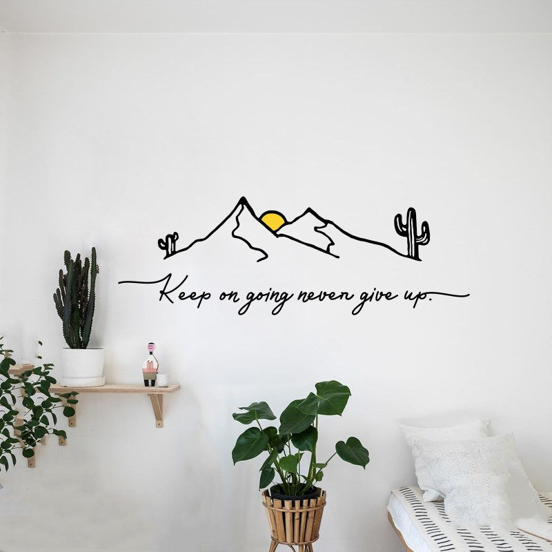勇往直前绝不放弃文艺ins风励志墙贴客厅卧室沙发书房寝室墙贴纸