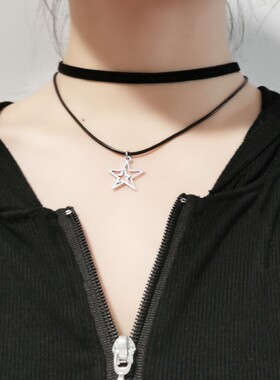 choker双层星星项链轻奢高级感女项圈锁骨链甜酷颈带颈链脖子饰品