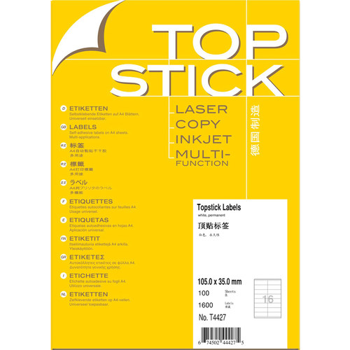 TOPSTICK牌T4427不干胶标签纸