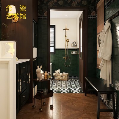 法式中古风木纹600x600mm全瓷哑光防滑全屋地砖欧式复古客厅