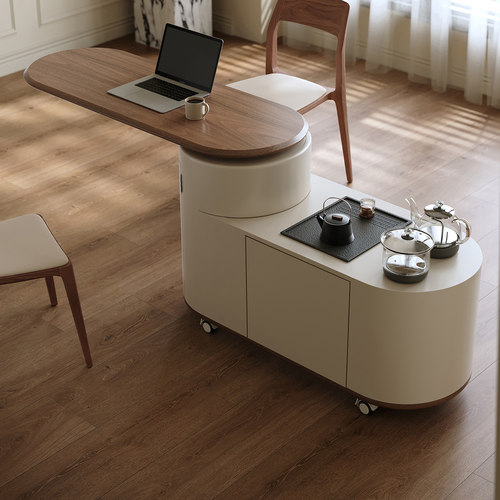 移动茶台现代茶几泡茶桌旋转轻奢沙发茶边柜新款客厅阳台小型茶车