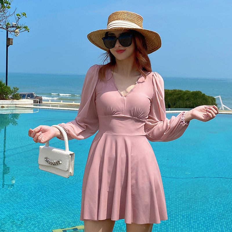 泳衣女款裙式连体显瘦修身性感聚拢胖mm200斤保守分体如厕版泳装