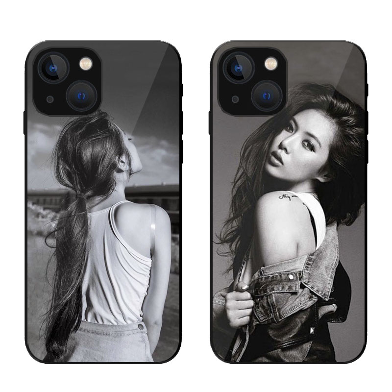 适用iPhone16美女玻璃壳15pro后背女神手机壳12max全包摄像头13pro苹果14plus