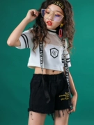 Trang web chính thức Yali Tangshi hip hop triều đại trẻ em nhảy jazz trang phục cô gái hiphop trang phục trống trẻ em - Quần áo ngoài trời