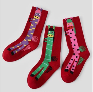 秋冬中筒袜鸿运百搭Y23 新年大红袜马年袜子女款 下单立减50