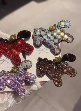 马年本命年水钻红色发夹女2026新年礼物侧边刘海碎发夹Y17