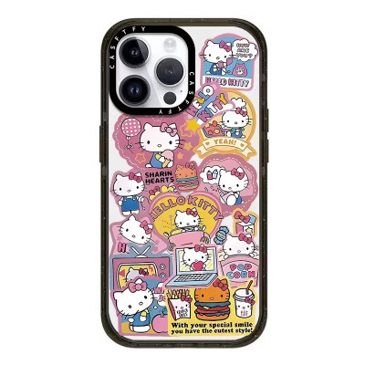 CASETI联名红色KT猫HelloKitty凯蒂猫15Pro适用iPhone14ProMax苹果13Pro卡通12防摔保护套明星同款手机壳15女