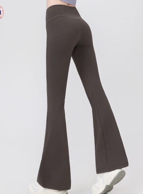 大鹅薄款魔腰小微喇叭芭比裤高腰收腹外穿宽松防晒休闲女裤