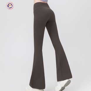 大鹅薄款魔腰小微喇叭芭比裤高腰收腹外穿宽松防晒休闲女裤