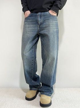 FPASCA秋2025新款经典直筒裤牛仔裤痞帅潮流百搭复古美式休闲长裤