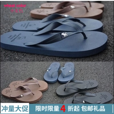 男款拼色沙滩夜光凉鞋人字拖