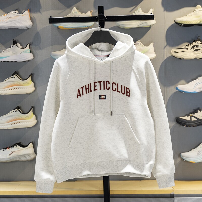 李宁女子连帽卫衣2026春季新款吸汗舒适宽松休闲套头上衣AWDW158